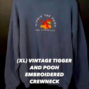Vintage Tigger and Pooh Embroidered Crewneck